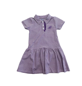 Itsy Bitsy Megaphone SS Purple Stripe Polo Dress