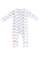 James and Lottie Christmas Train One Piece Girls Zip Up Jammie