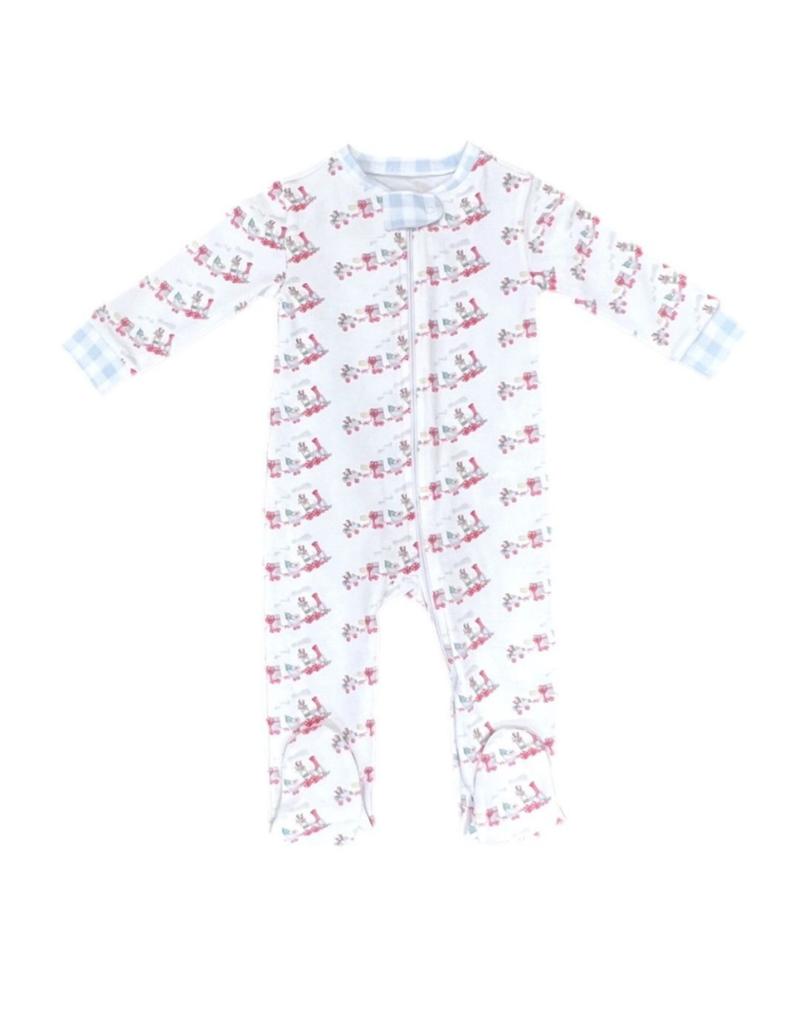 James and Lottie Christmas Train One Piece Girls Zip Up Jammie