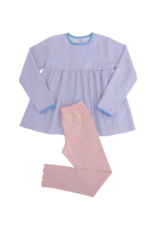 James and Lottie Pink and Blue Check Greta Legging Set