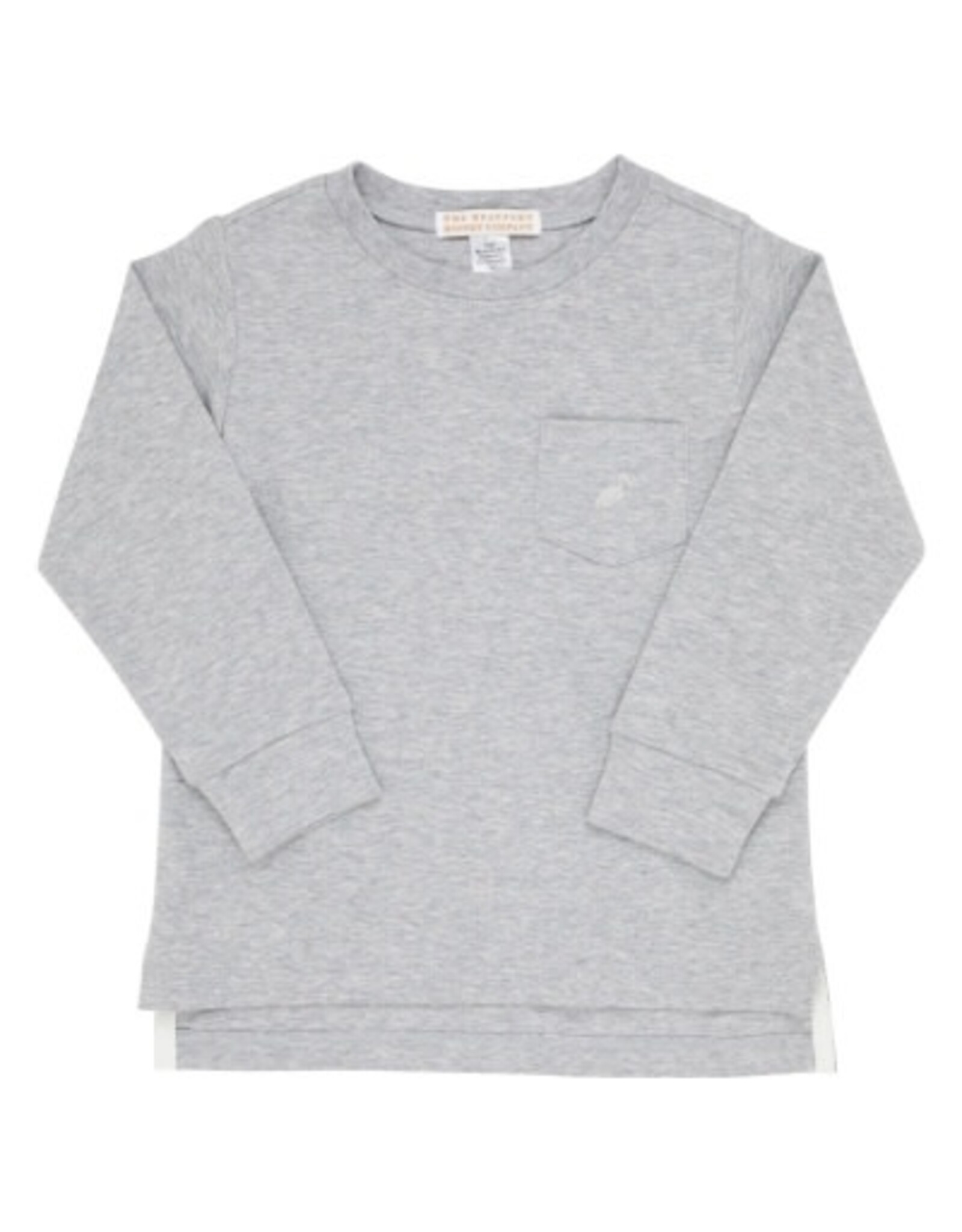 The Beaufort Bonnet Company Carter Crewneck LS w/ Pocket, Gratz Park Gray