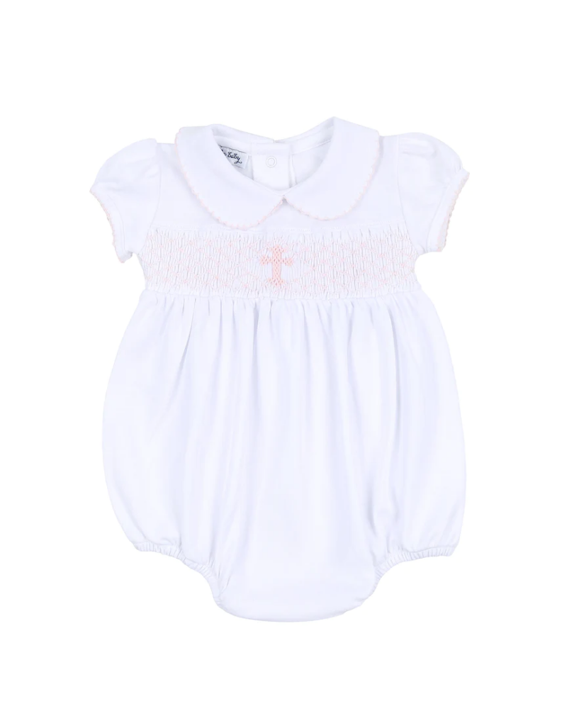 Magnolia Baby Girls Blessed Smocked Cross Gown - Pink main image 1