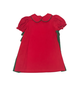 Zuccini Erin's Side Bow Dress, Red and Green Cord