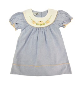 Sweet Dreams Chambray Embroidered Pumpkin Dress