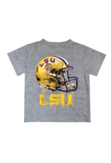 LSU Dripping Football Helmet Heathered Grey Dry Fit