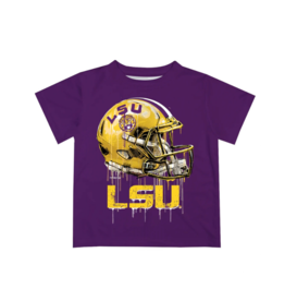 LSU Dripping Football Helmet Purple Dry Fit