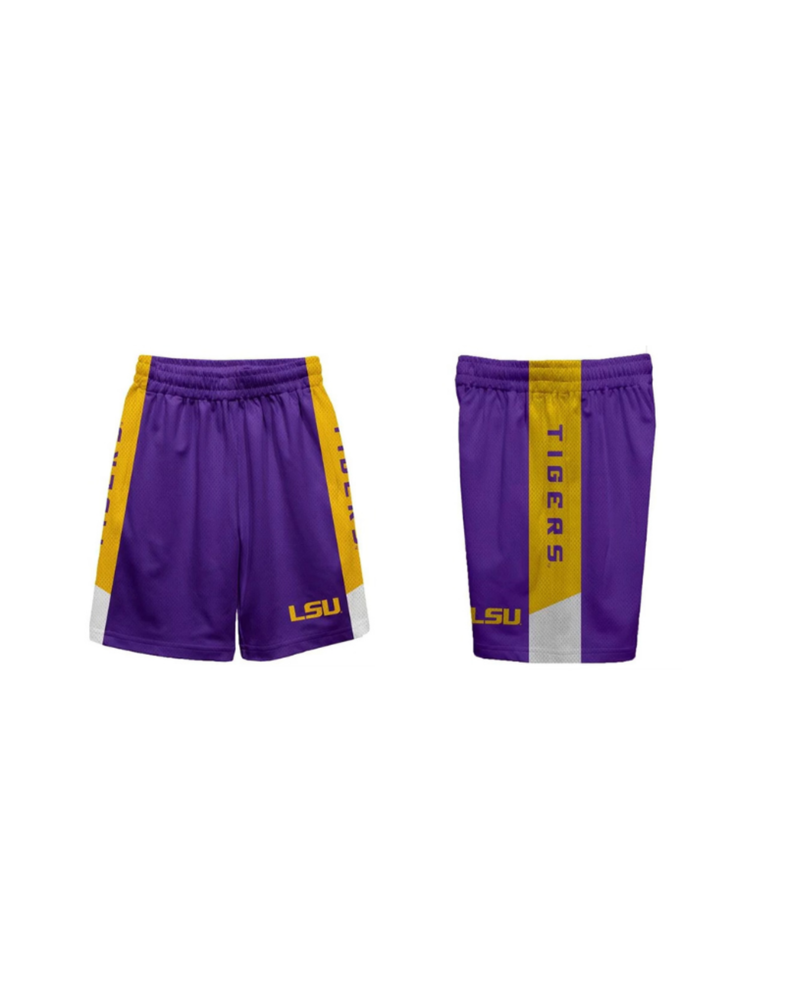 LSU Purple Stripe Dry Fit Game Day Shorts