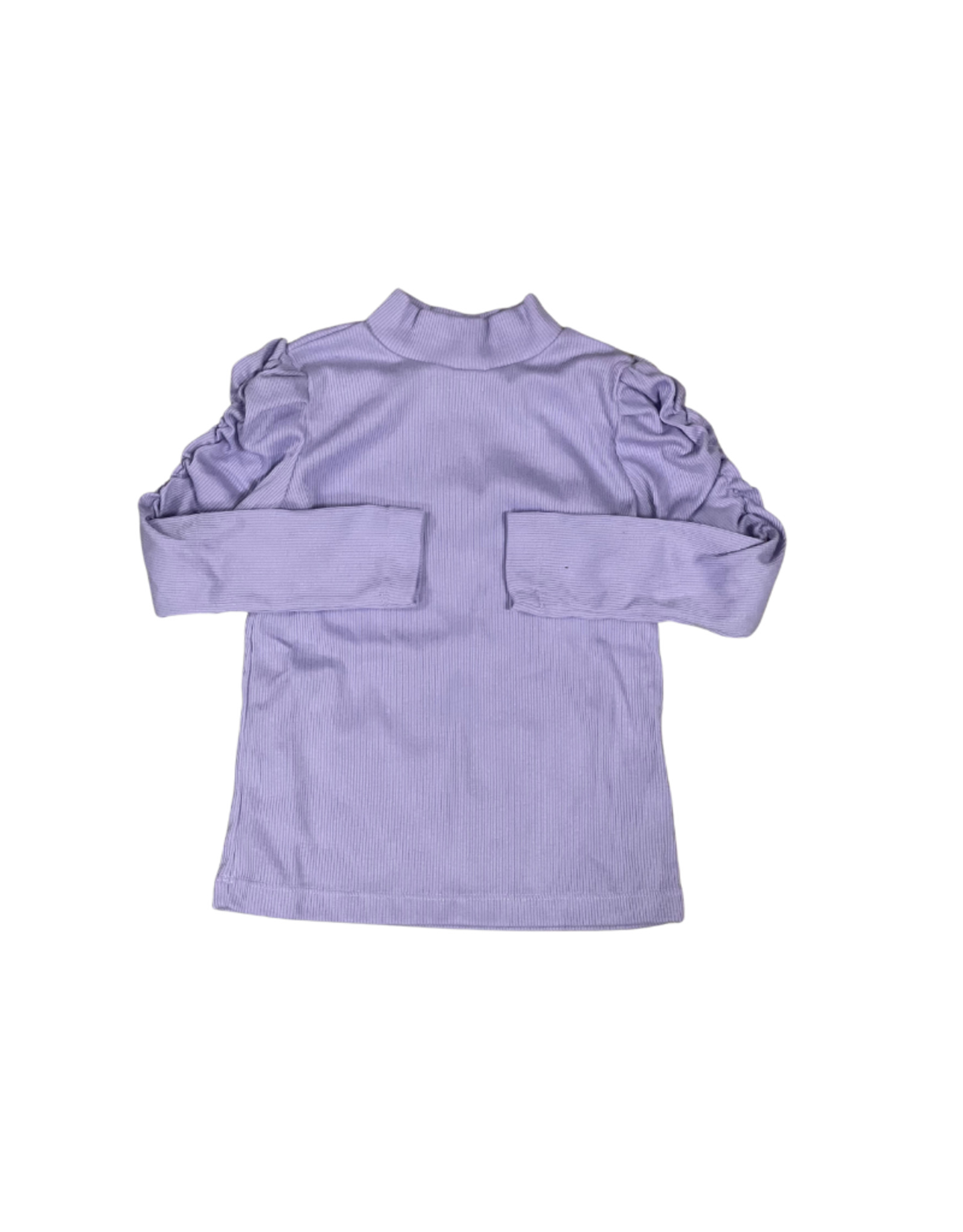 Be Elizabeth Lavender Puff Sleeve Ribbed Long Sleeve Top