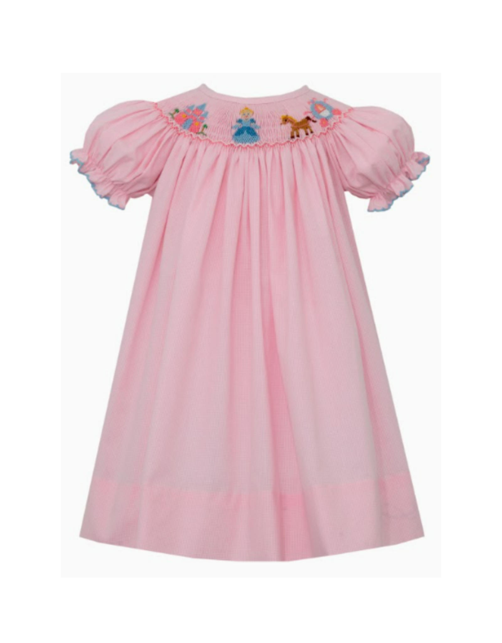 Petit Bebe Princess Smocked SS Bishop Dress Pink Check