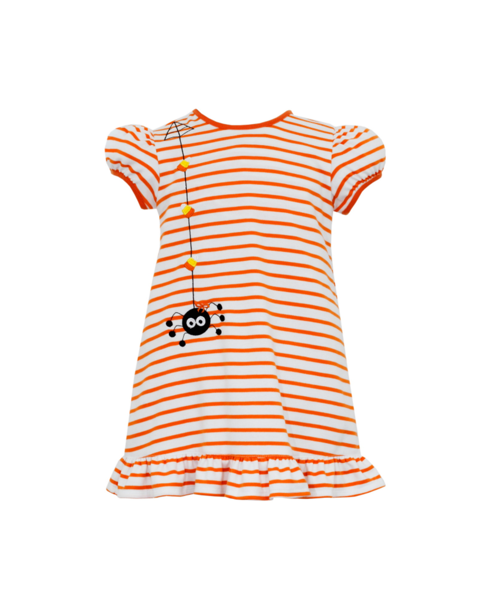 Claire and Charlie Orange  Stripe - Halloween Girl's Dress SS