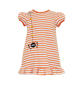 Claire and Charlie Orange  Stripe - Halloween Girl's Dress SS