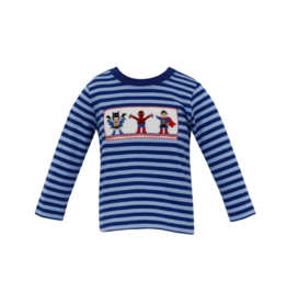 Anavini Superheroes Blue & Royal Stripe Knit - LS Tee