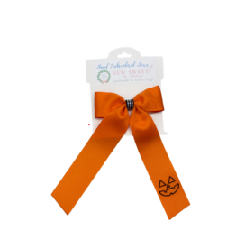 Sew Sweet Jack-O-Lantern  Bow 1.5" Orange