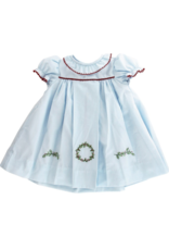 The Bailey Boys Embroidered Wreath on Blue Float Dress