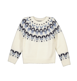 Mayoral 7.303 Jacquard White/Blue LS Sweater