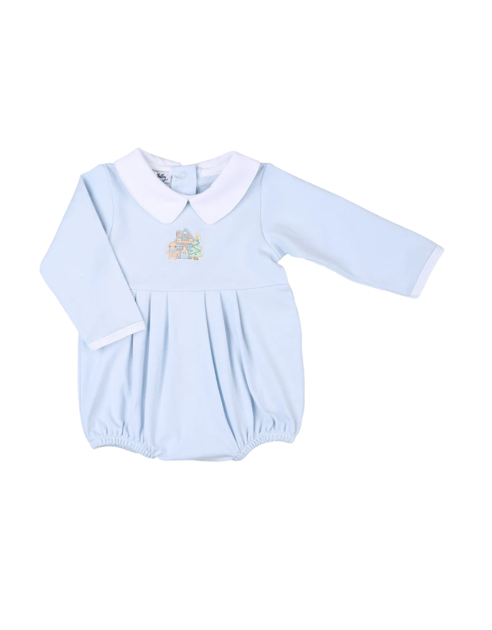 Magnolia Baby Sweet Gingerbread Emb Collared LS Boy Bubble