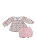 Little Louanne Pink Santa Knit Bloomer Set