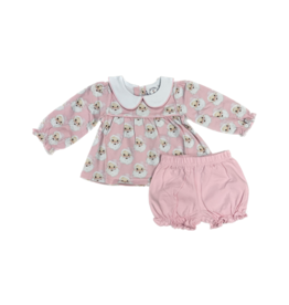 Little Louanne Pink Santa Knit Bloomer Set