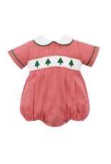 Petit Bebe Trees Smock Bubble Red Gingham