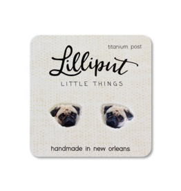Lilliput Little Things Pug Dog Stud Earrings