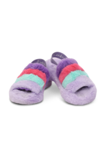 Iscream Purple, Pink, Blue Furry Slipper, MED (4-6)
