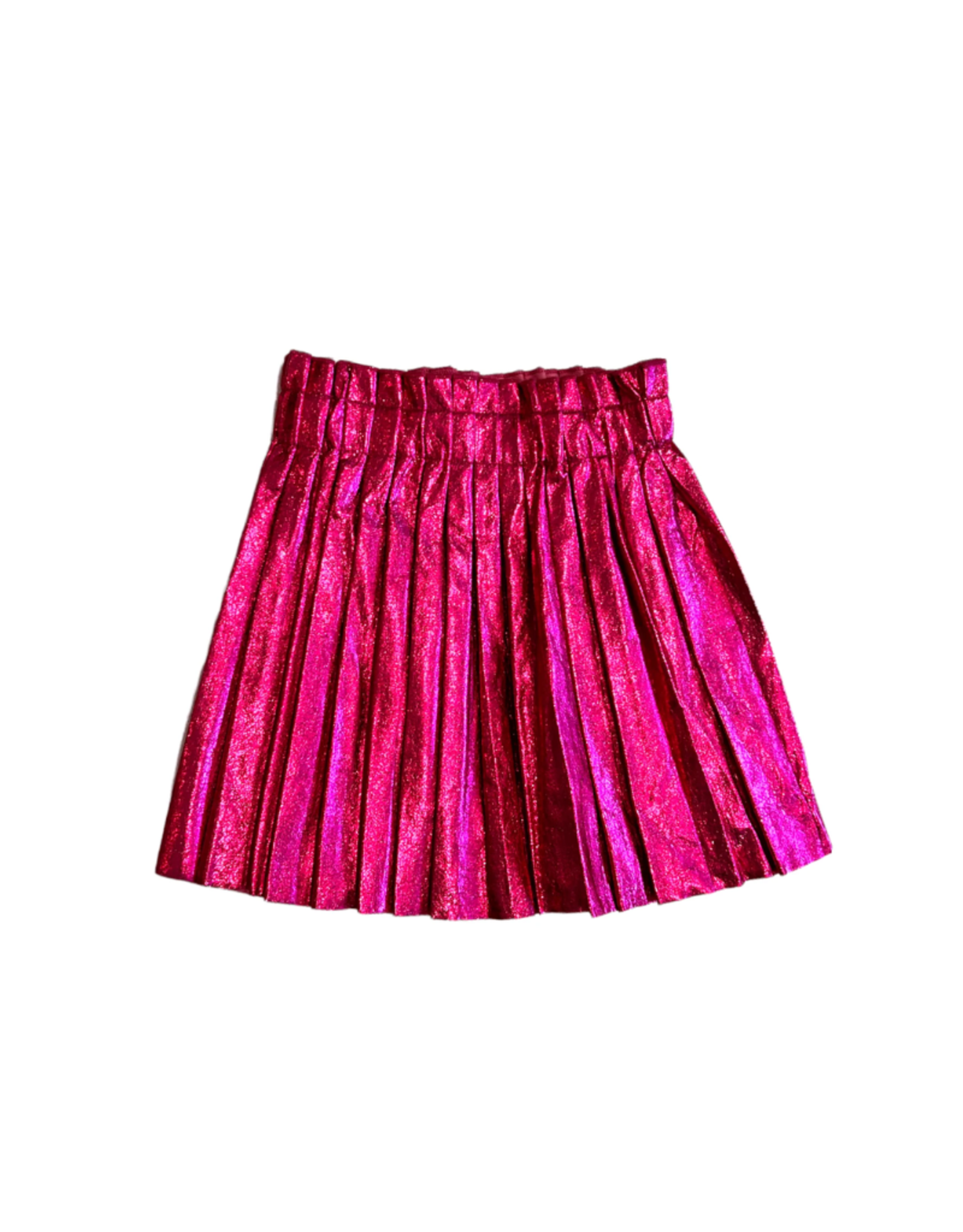 Lola and the Boys Hot Pink Foil Pleated Skirt