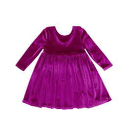 Pink Chicken Girls Velour Steph Dress - Berry