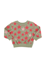 Pink Chicken Girls Organic Sweatshirt - Green Star