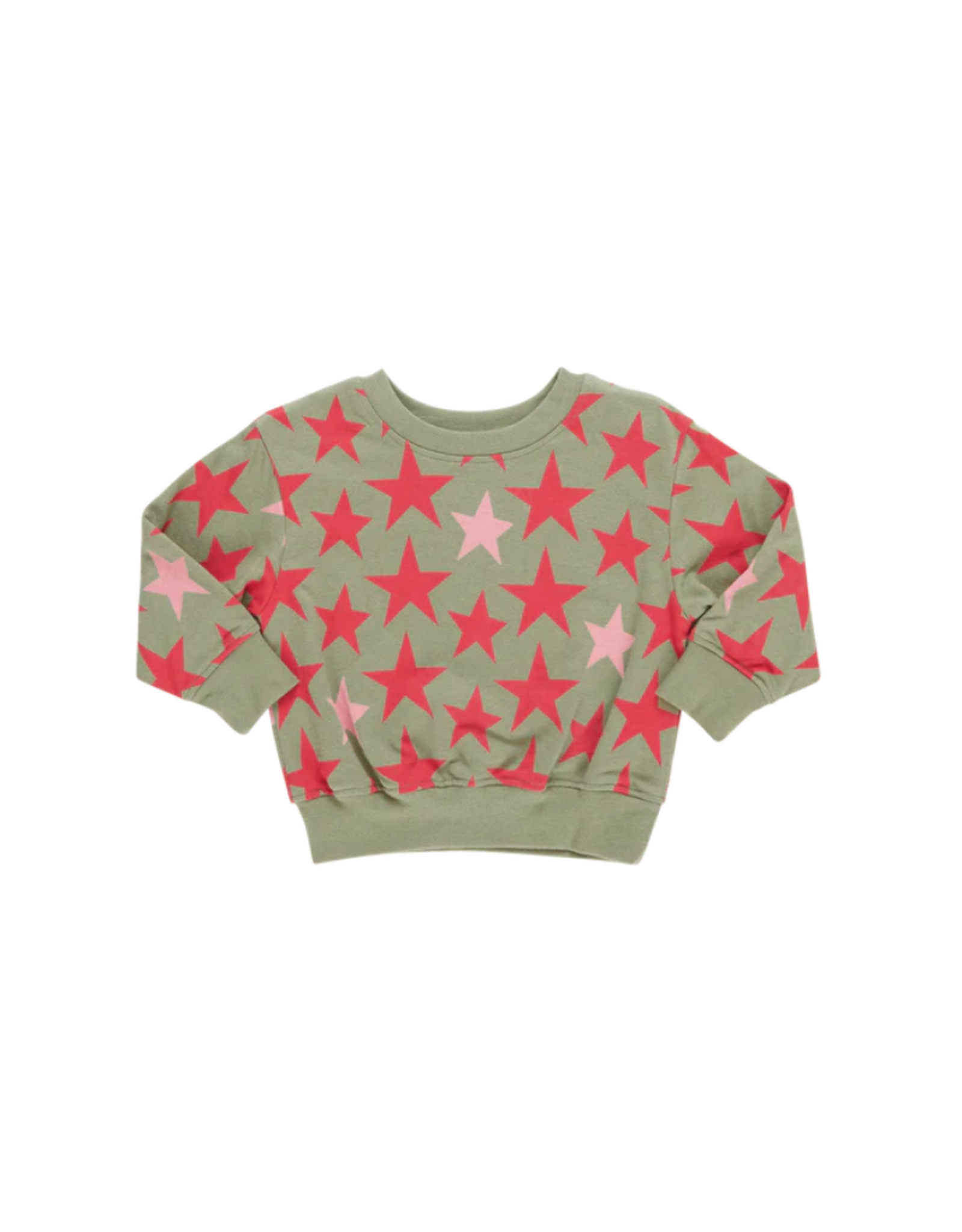 Pink Chicken Girls Organic Sweatshirt - Green Star