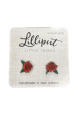 Lilliput Little Things Red Roses Stud Earrings