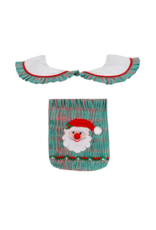Anavini Green/Red Plaid Dress with Santa Smock Pockets