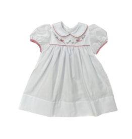 Auraluz White Bow and Holly Christmas Dress