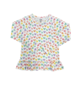 Be Elizabeth Long Sleeve Rainbow Heart Top