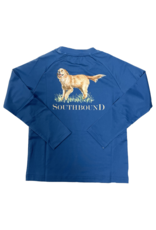 SouthBound Blue Golden Retriever LS Performance Tee