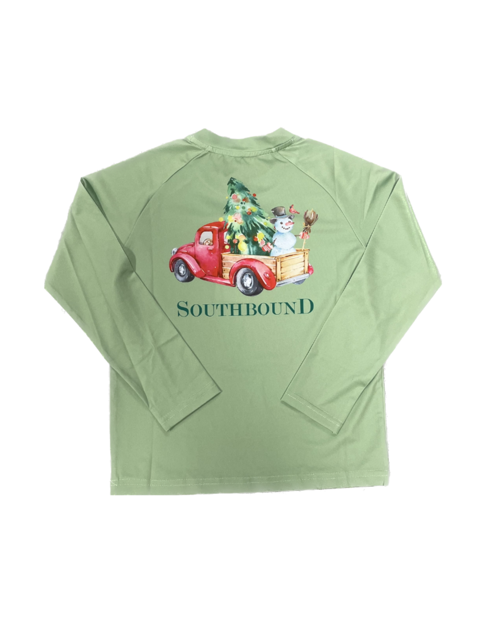 SouthBound Green Christmas Truck LS Performance Tee