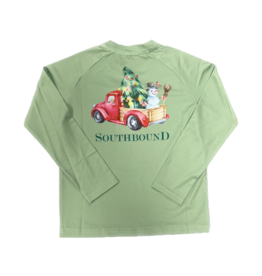 SouthBound Green Christmas Truck LS Performance Tee