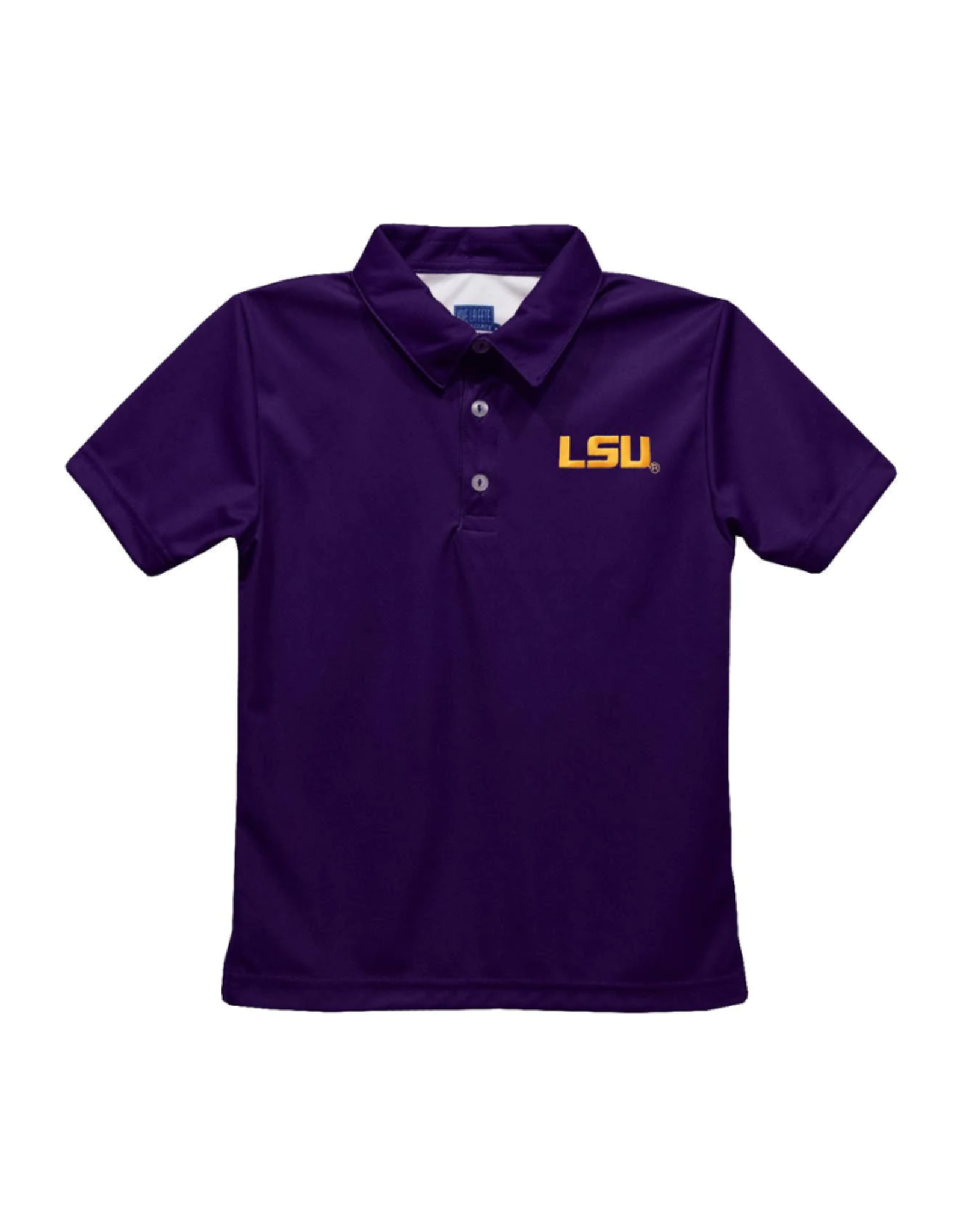 LSU Embroidered Purple Performance Polo