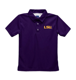 LSU Embroidered Purple Performance Polo