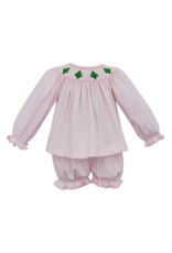 Petit Bebe Christmas Tree Smock LS Knit Diaper Set