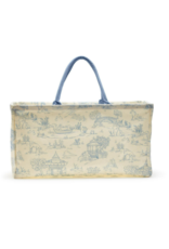 Two's Company Blue Toile Hamper Bag