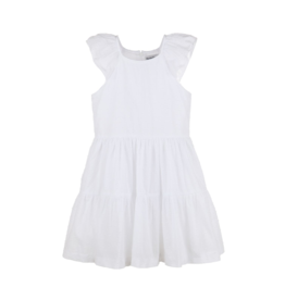 White Swiss Dot Tiered Dress