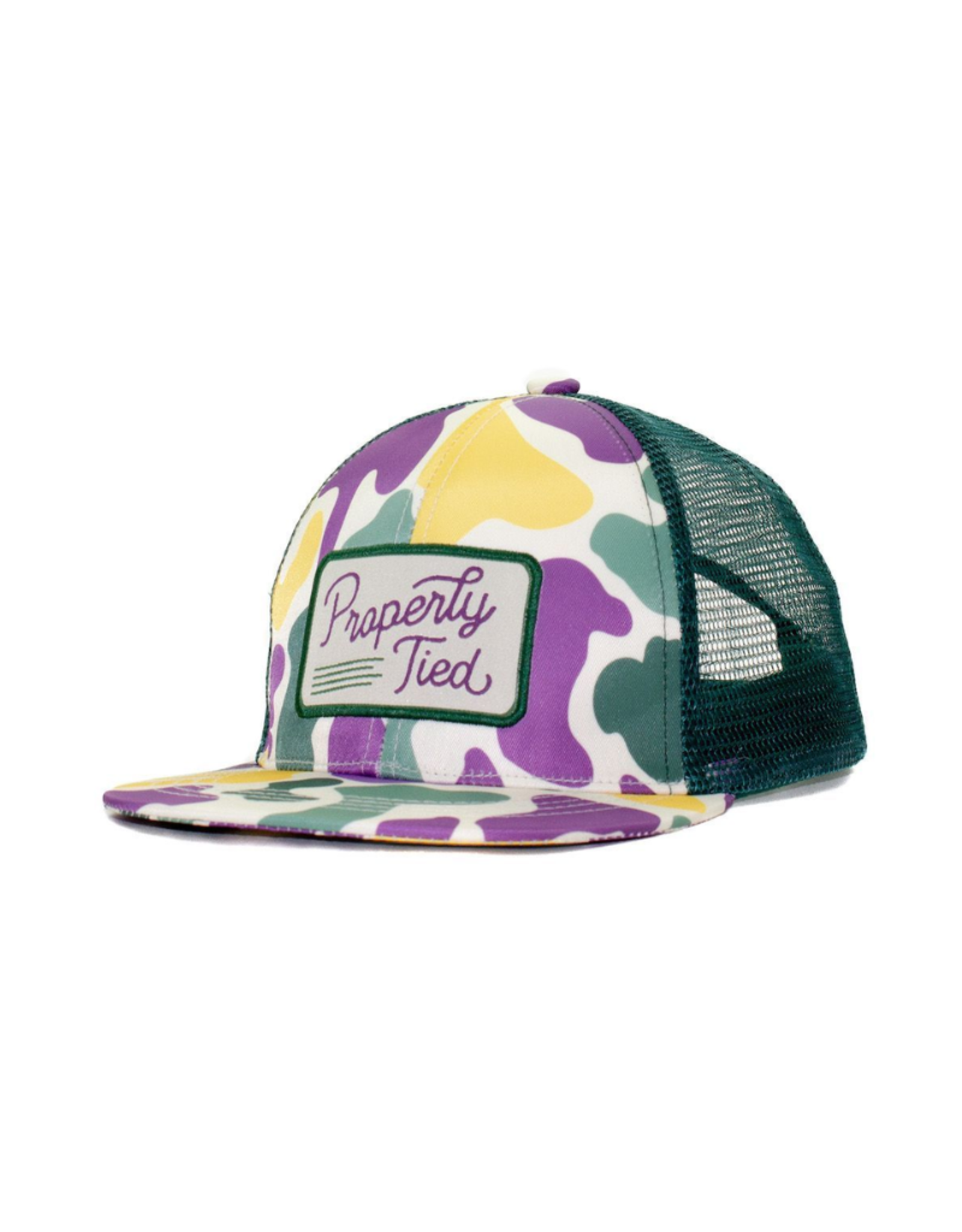 Properly Tied Sportsman Trucker Hat Mardi Gras Camo