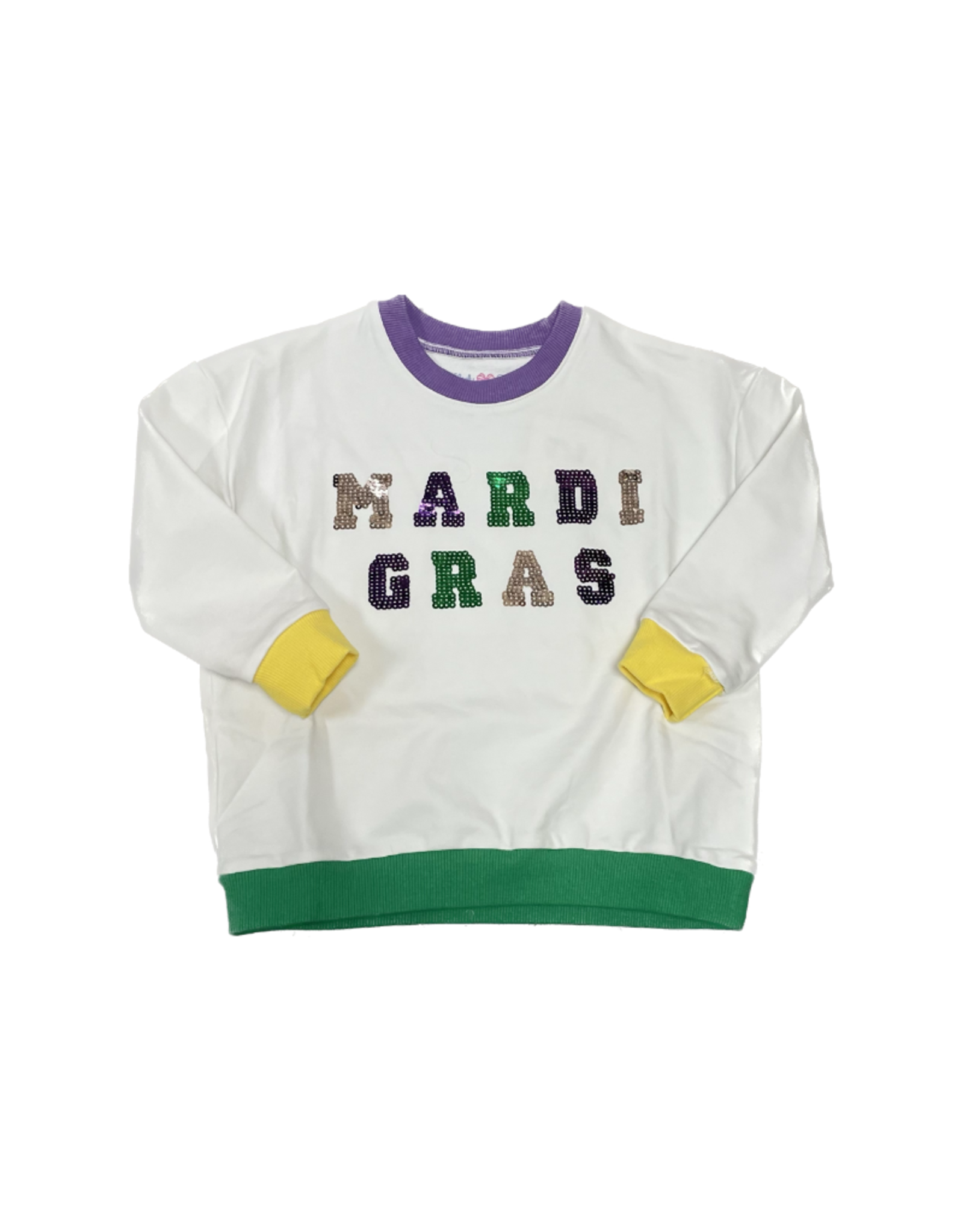 Lulu Bebe LLC Adult Mardi Gras Sequin Sweatshirt