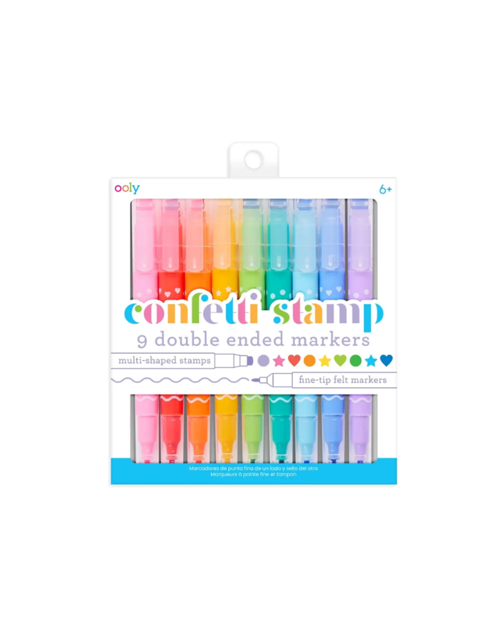 OOLY Confetti Stamp Double Ended Markers Set Of 9