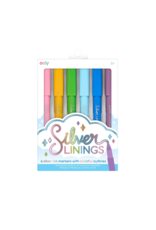 OOLY Silver Linings Outline Markers- Set Of 6