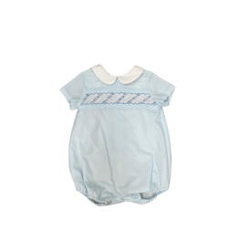 Luli & Me Classic Smock Boy Bubble, Blue