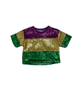 Striped Mardi Gras Sequin Top