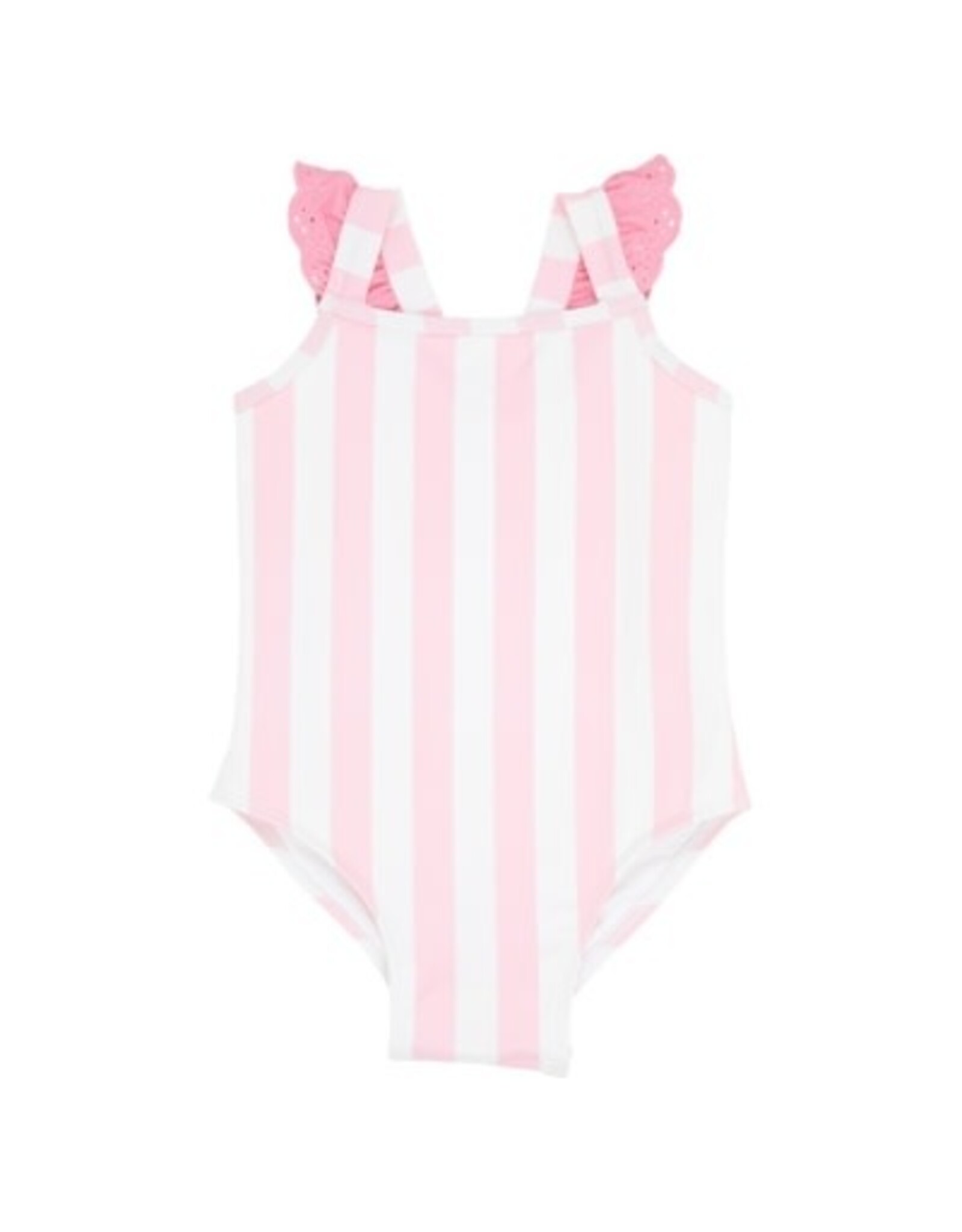 The Beaufort Bonnet Company Long Bay Bathing Suit Caicos Cabana Stripe/Hamptons Hot Pink