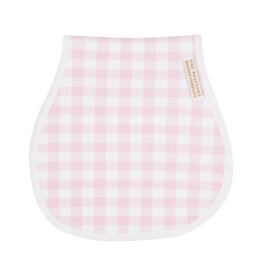 The Beaufort Bonnet Company Oopsie Daisy Burp Cloth Palm Beach Pink Gingham