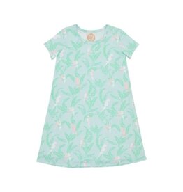 The Beaufort Bonnet Company Polly Play Dress Short Sleeve, Parrot Island Palms